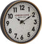Deco 79 52584 Wall Clock, White/Oak Brown/Black/Red/Brass