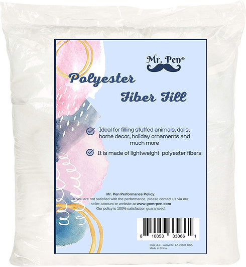 Mr. Pen- Polyester Fiber Fill, 10 oz, White, Pillow Stuffing, Stuffing, Pillow Filling Stuffing, Stuffing for Stuffed Animals, Poly Filling Stuffing, Cotton Stuffing, Pillow Filler, Pillow Filling