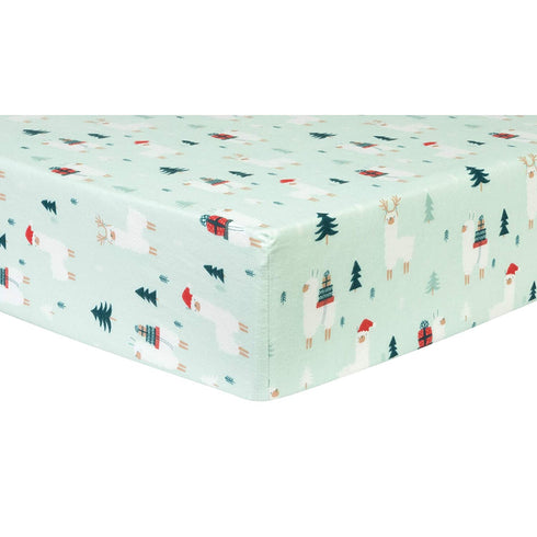 Trend Lab Deluxe Flannel Fitted Crib Sheet, FA La Llama