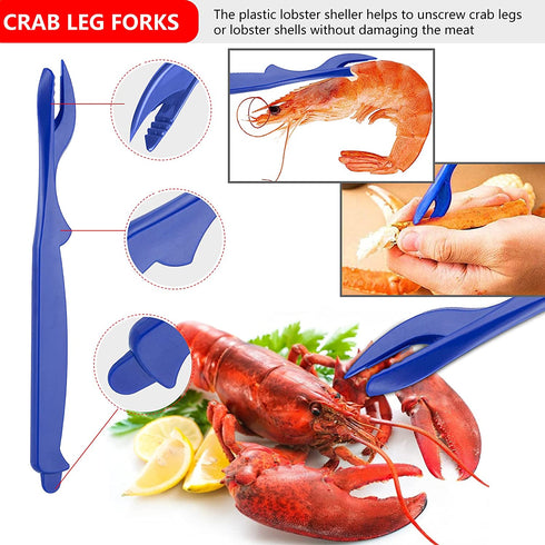Seafood Tools Set Includes 4 Crab Crackers 6 Seafood Fork 6 Lobster Crackers 1 Seafood Scissors 1 Oyster Knife 1 Shrimp Cleaning Tool-Nutcracker Set?19 Piece ?