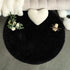 Chicrug Fluffy Round Area Rugs for Girls Bedroom, 4x4 Feet Shaggy Circle Area Rug for Living Room, Soft Fuzzy Carpets for Princess Room, Cute Rug Kids Circular Playmats for Baby Nursery Home, Black
