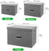 Valease Linen Fabric Collapsible Storage Bins with Removable Lids and Handles, Washable Storage Box Containers Baskets Cube with Cover for Bedroom,Closet,Office,Living Room,Nursery (Grey, Medium)