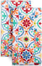 Fiesta Worn Tiles Kitchen Towel Set, 16"x28", Orange