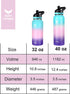 Vmini Water Bottle with Straw, Wide Sturdy Straw Lid with Dust Proof Cap, Wide Mouth Vacuum Insulated Stainless Steel Water Bottle, 32/40 oz