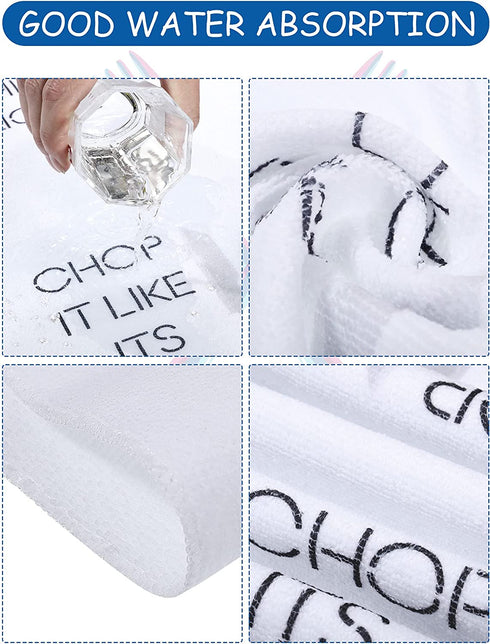 4 Pieces Funny Kitchen Towels Dish Towels with Funny Saying Cute Decorative Dishcloths Sets Fun Dish Towels for Housewarming Present Home Kitchen Tools, 16 x 24 Inch