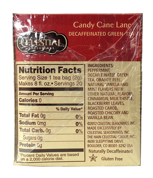 Celestial Seasonings Tea Decaf Candy Cane Lane (Pack of 3)