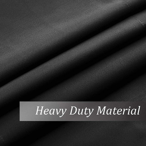 Valea Home Blackout Short Curtains Waterproof Soft Rod Pocket Kitchen Curtains for Bathroom Window Room Darkening Small Curtains for Bedroom 36 inch Length, 2 Panels, Black