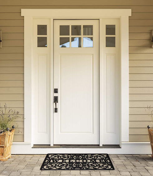 DII Rubber Doormats Collection All Weather, 18x30, Welcome Scroll