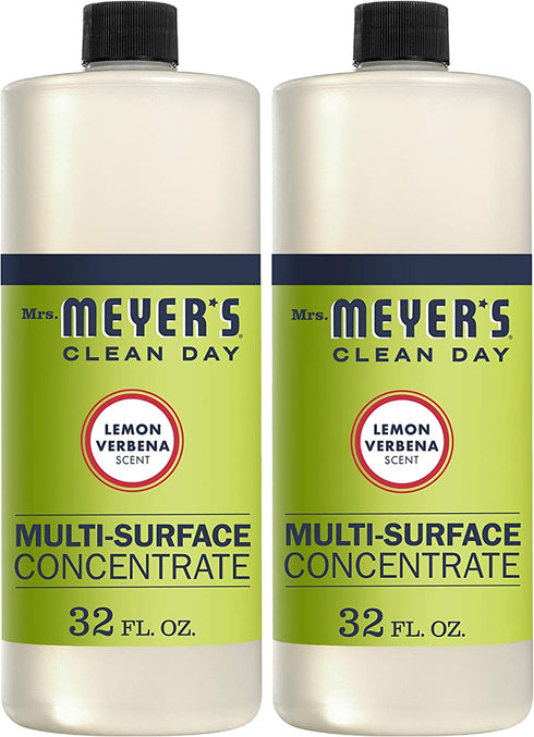 Mrs. Meyer's Multi-Surface Cleaner Concentrate, Use to Clean Floors, Tile, Counters, Lemon Verbena Scent, 32 Oz - Pack of 2