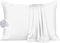 Bamboo Pillow Cases Queen Size - Set of 2 Bamboo Pillowcase with Zipper, Cooling Pillow Cases Zippered, Cool Pillow Cases, White Satin Pillowcase for Hair and Skin Women, Queen Pillow Covers 2 Pack