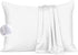 Bamboo Pillow Cases Queen Size - Set of 2 Bamboo Pillowcase with Zipper, Cooling Pillow Cases Zippered, Cool Pillow Cases, White Satin Pillowcase for Hair and Skin Women, Queen Pillow Covers 2 Pack