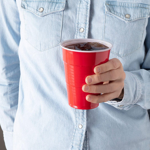 Red Plastic Disposable Cups - 18 Oz., 240 Ct. | Heavy Duty Large Party Cold Drink Plastic Cups Disposable