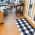 LEEVAN Cotton Buffalo Plaid Outdoor Rugs 2x4 ft Checkered Front Porch Rug Washable Woven Welcome Braided Door Mat for Layered Kitchen Farmhouse Bathroom Entryway Throw Carpet, Navy Blue and White