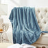 Walensee Sherpa Fleece Blanket (Throw Size 50?x60? Slate Blue) Plush Throw Fuzzy Super Soft Reversible Microfiber Flannel Blankets for Couch, Bed, Sofa Ultra Luxurious Warm and Cozy for All Seasons