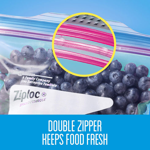 Ziploc Gallon Food Storage Freezer Bags, Grip 'n Seal Technology for Easier Grip, Open, and Close, 60 Count, Pack of 2 (120 Total Bags)