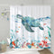DESIHOM Teal Sea Turtle Shower Curtain Ocean Nautical Shower Curtain Under The Sea Shower Curtain Polyester Fabric-72" x 72"