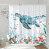 DESIHOM Teal Sea Turtle Shower Curtain Ocean Nautical Shower Curtain Under The Sea Shower Curtain Polyester Fabric-72" x 72"