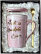 Doublewhale Grandma Gifts - Mothers Day Gifts for Grandma - Birthday Gifts for Grandma from Granddaughter Grandson Grandchildren - Best Grandma Ever Marble Ceramic Coffee Mug 14Oz with Lid Pink