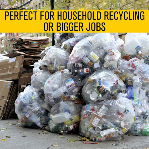 33 Gallon Clear Trash Bags - (Huge 100 Pack) - 33" x 39" - 1.5 MIL (eq) - CSR Series - Heavy Duty Industrial Liners Clear Garbage Bags for Recycling, Contractors, Storage, Outdoor