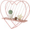 Afuly Rose Gold Floating Shelves Small Wall Shelf Wall Mounted Metal Heart Design Storage Romantic Love Shelf Bedroom Kitchen Bathroom Unique Cute Nursery Room Decor