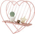 Afuly Rose Gold Floating Shelves Small Wall Shelf Wall Mounted Metal Heart Design Storage Romantic Love Shelf Bedroom Kitchen Bathroom Unique Cute Nursery Room Decor