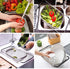 HOJKMA Over the Sink Colander, 4 Quarts Stainless Steel Expandable Oval Strainer Basket Colander with Rubber Grip Handles Fine Mesh Colander for Kitchen Sink, Strain, Drain, Rinse Fruits, Vegetables