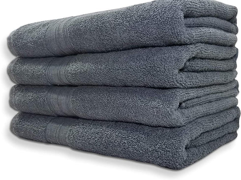 Springfield Linen Bath Towels - Cotton Bath Towels, Pack of 4 Premium Quality 100% Cotton, Size 27x54 Highly Absorbent and Multi- Purpose Bath Towel Set - Machine Washable Grey Bath Towels (Grey)