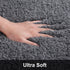 Buganda Microfiber Bathroom Contour Rug (20x24, Grey) Shaggy Soft and Absorbent , Non Slip, Thick Plush, Machine Washable U Shape Toilet Rug for Bathroom