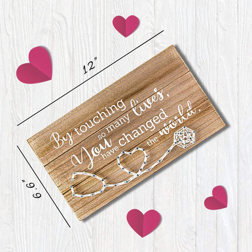 VILIGHT Nurse Doctor Gifts for Women Men - Thank You and Retirement Nurse Gift Sign - by Touching So Many Lives You Have Changed The World - Handmade 3D String Art 12x6.6 Inches