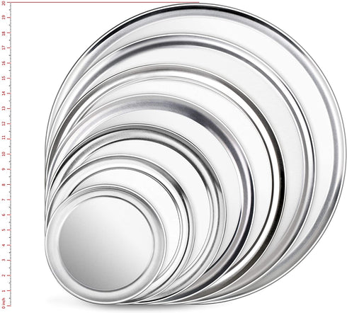 New Star Foodservice 50875 Pizza Pan/Tray, Wide Rim, Aluminum, 10 Inch, Pack of 6
