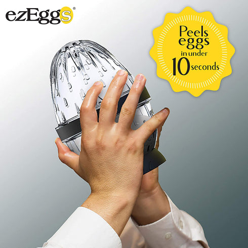 EZ EGGS Hard Boiled Egg Peeler, 5 Egg Capacity Handheld Specialty Kitchen Tool Peels Egg Shells in Seconds (As Seen on TV)