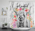 EOBTAIN Get Naked Marble Shower Curtain Highland Cow with Colorful Flowers Funny Bull Cow Farm Animals Bathroom Curtain 72x72Inch Waterproof Fabric with 12 Hooks