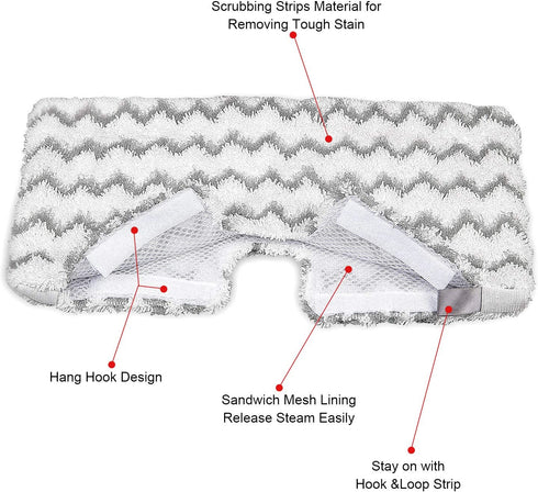 N / A GSTMMP Steam Mop Replacement Pads Steamer Pads for Shark Steam Pocket Mop S3601 S3601D S3501 S3550 S3801 S3901 S3901D SE450 Floor Cleaner Durable (Brown, 3)