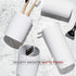 Sleek White Bathroom Accessory Set 4 Pcs complete bathroom set. Modern bathroom decor. Bathroom organizer. Accesorios para ba±os. Industrial bathroom accessories. Toothbrush holder Soap dispenser set.