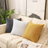 LiBcmlian Yellow Throw Pillow Covers 18x18 Set of 2 Cotton Pillow Cushion Cases Cable Knit Decoration Square Pillowcases for Couch Sofa Bedroom Living Room Car