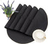 SHACOS Round Braided Placemats Set of 6 Washable Cotton Polyester Woven Round Table Mats 15 inch Heat Resistant (Black, 6)