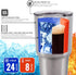 Stainless Steel Travel Mug with Handle 30 oz - 6 Piece Set. Tumbler with Handle, Straw, Cleaning Brush & 2 Lids. Double Wall Insulated Large Coffee Mug Bundle - Royal Blue Powder Coat Tumbler