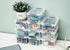 Citylife 1.3 QT 6 Pack Small Storage Bins Plastic Storage Container Stackable Box with Lids for Organizing, Clear White