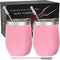 CHILLOUT LIFE Stainless Steel Wine Tumblers 2 Pack 12 oz - Double Wall Vacuum Insulated Wine Cups with Lids and Straws Set for Coffee, Wine, Cocktails (Light Pink)