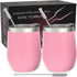 CHILLOUT LIFE Stainless Steel Wine Tumblers 2 Pack 12 oz - Double Wall Vacuum Insulated Wine Cups with Lids and Straws Set for Coffee, Wine, Cocktails (Light Pink)