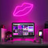 Fiee Pink Lip Shaped Neon Signs,Led Safety Art Wall Decoration Lights Neon Lights Night Table Lamp with Battery Powered/USB for Kids Gift,Baby Room,Wedding(Pink Lip)
