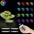 Lampeez Kids Army Tank 3D Night Light Optical Military Vehicles Illusion Lamp with 16 Colors Remote Control Changing Birthday Gift Idea Military Fan