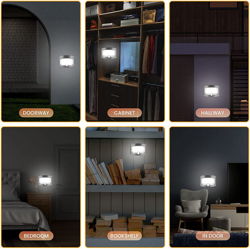 Motion Sensor Wireless Light 2 Sets Motion Activated Touchless Dimming Control Stick-Anywhere Closet Lights Stair Lights, Wall Lights for Hallway, Bathroom, Bedroom, Kitchen-AS SEEN ON TV