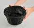 HOME-X Oval Plastic Woven Wicker Basket, Bread Baskets-Table Decor and Storage-Dark Gey-Set of 2 9.5"L x 8"W x 3.5"H