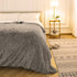 Toneed Comfy Fuzzy Throw Blanket for Home Decor, Plush Faux Fur Blankets, 50'' x 60'' Furry Sherpa Reversible Fleece Blanket for Girl Room, Office, Sofa, Couch and Bed, Grey