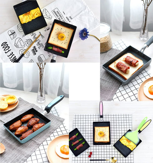Tamagoyaki Japanese Omelette Pan/Egg Pan - Non-stick Coating - Rectangle Frying Pan Mini Frying Pan (Yellow)