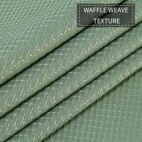 Sage Green Shower Curtain, Waffle Weave Polyester Fabric Shower Curtains for Bathroom Washable, Sage Green, 72x72 Inch