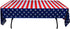 Exquisite 6-Pack Premium Rectangle American Flag Design Plastic Tablecloth - USA Stars and Stripes Tablecloth Disposable Plastic Table Cover for July 4th - 54 inch. x 108 inch.