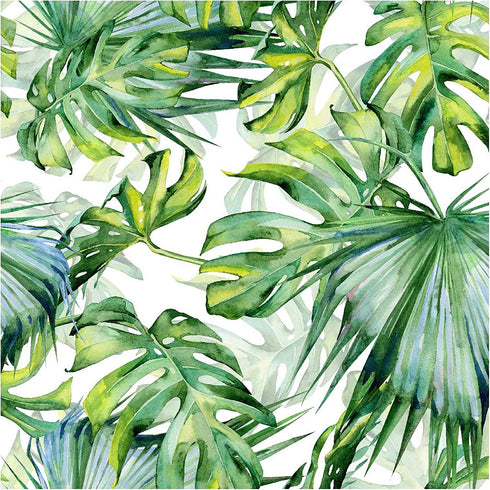 Blooming Wall Peel and Stick Removable Palm Leaf Self-Adhesive Prepasted Wallpaper Wall Mural (025)