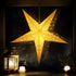 Paper Star Lantern, 8 Mode 50 LEDs Firework Fairy String Lights, Light up Hollow Out Star Hanging Decoration for Indoor Outdoor Room Wedding Christmas Party (Chic Style)